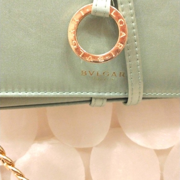 BVGARI with BOX CROSSBODY Authentic Satin Clutch Handbag w added 2 Gold … - Picture 12 of 16